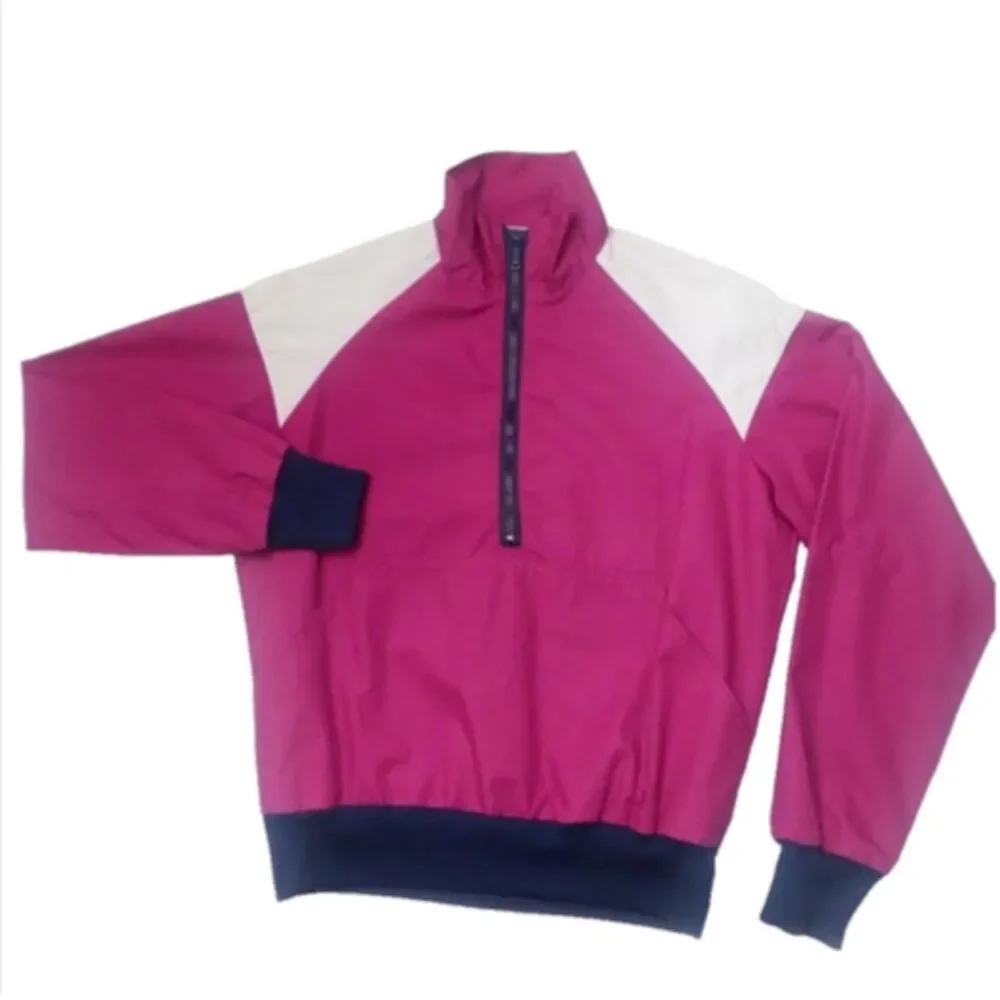 Vtg AFRC Half Zip Pullover Windbreaker Jacket Color-Block Funnel Neck Sz M/10